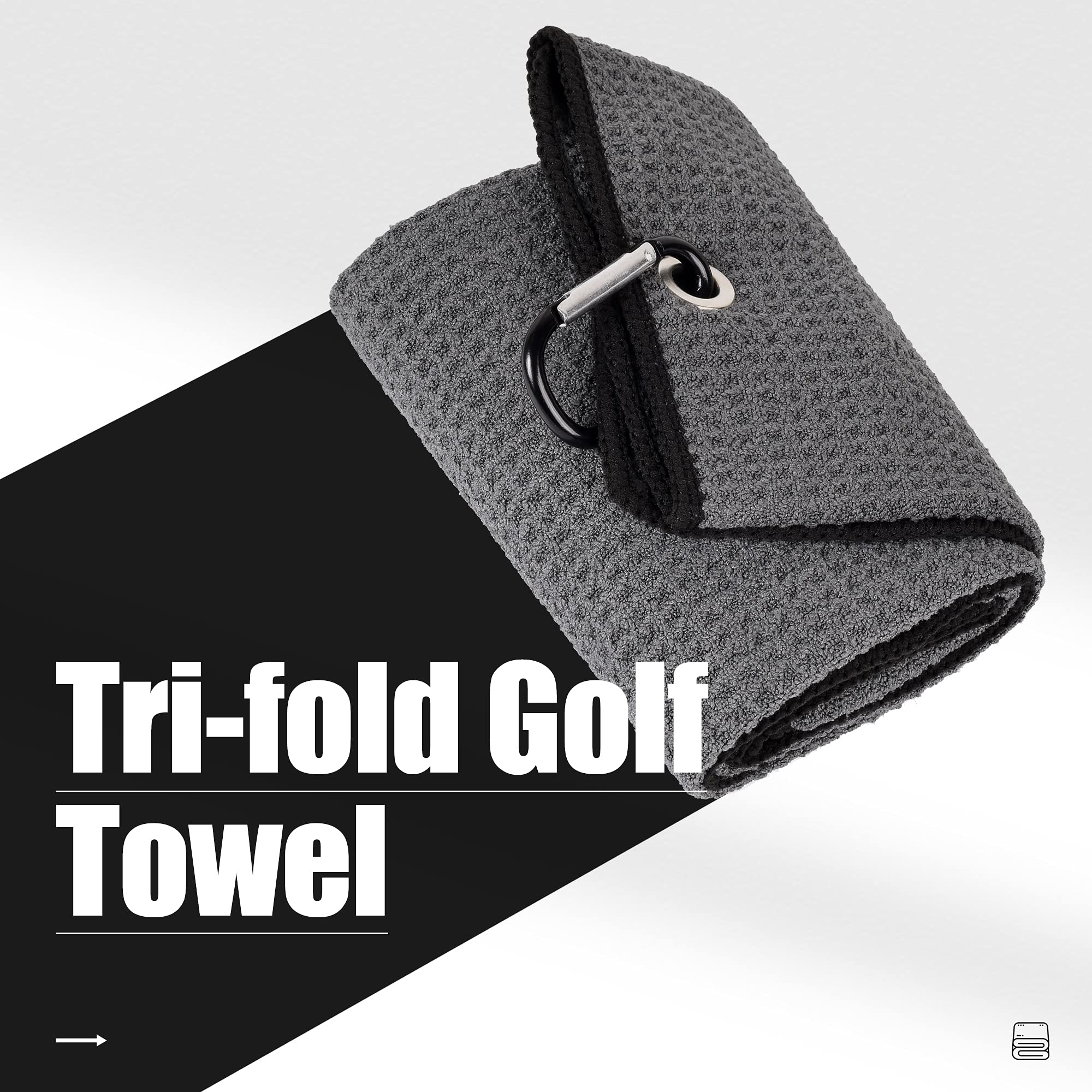 Mile High Life microfiber waffle pattern golf towel with carabiner clip — view 105