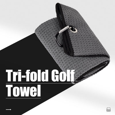 Mile High Life microfiber waffle pattern golf towel with carabiner clip — view 215