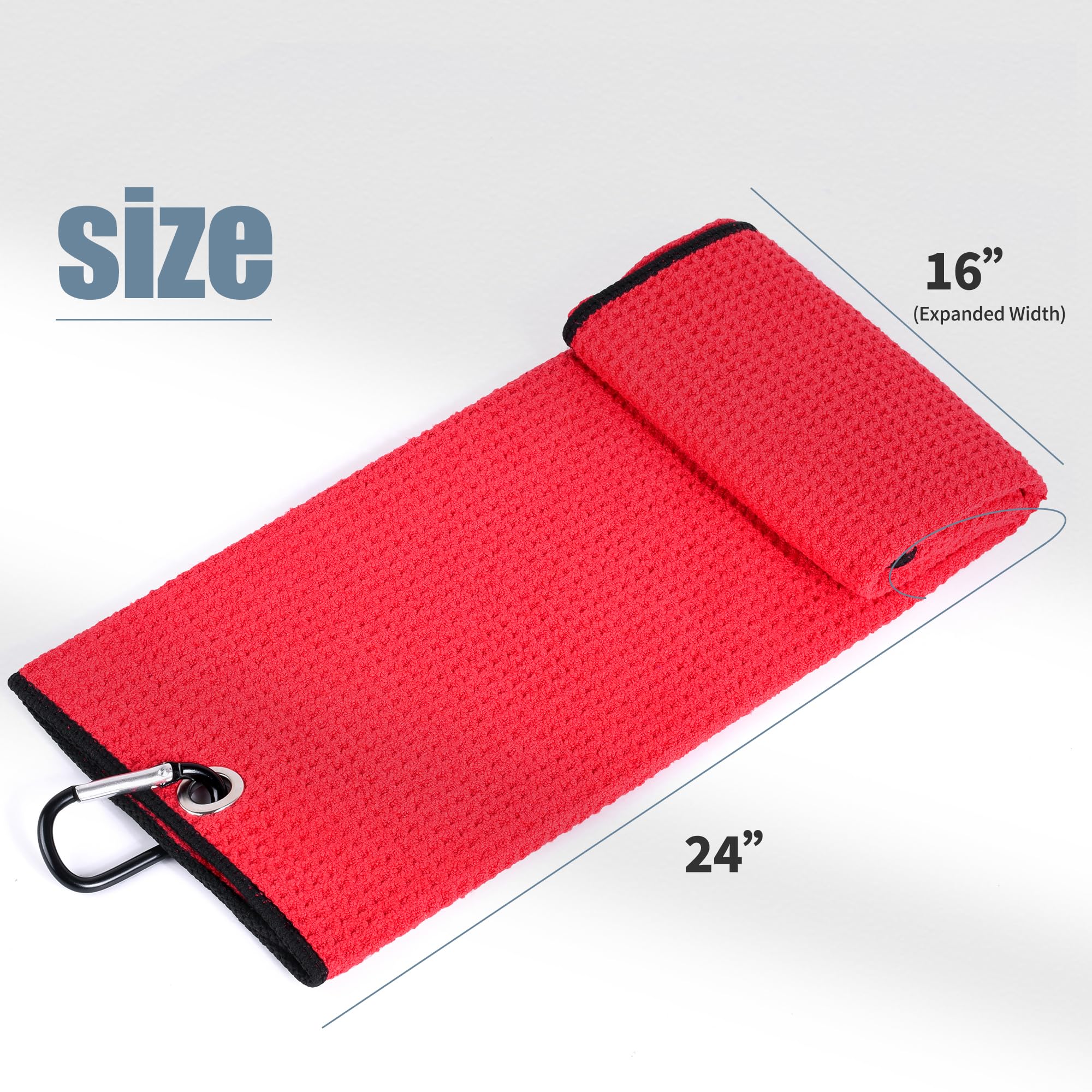 Mile High Life microfiber waffle pattern golf towel with carabiner clip — view 159