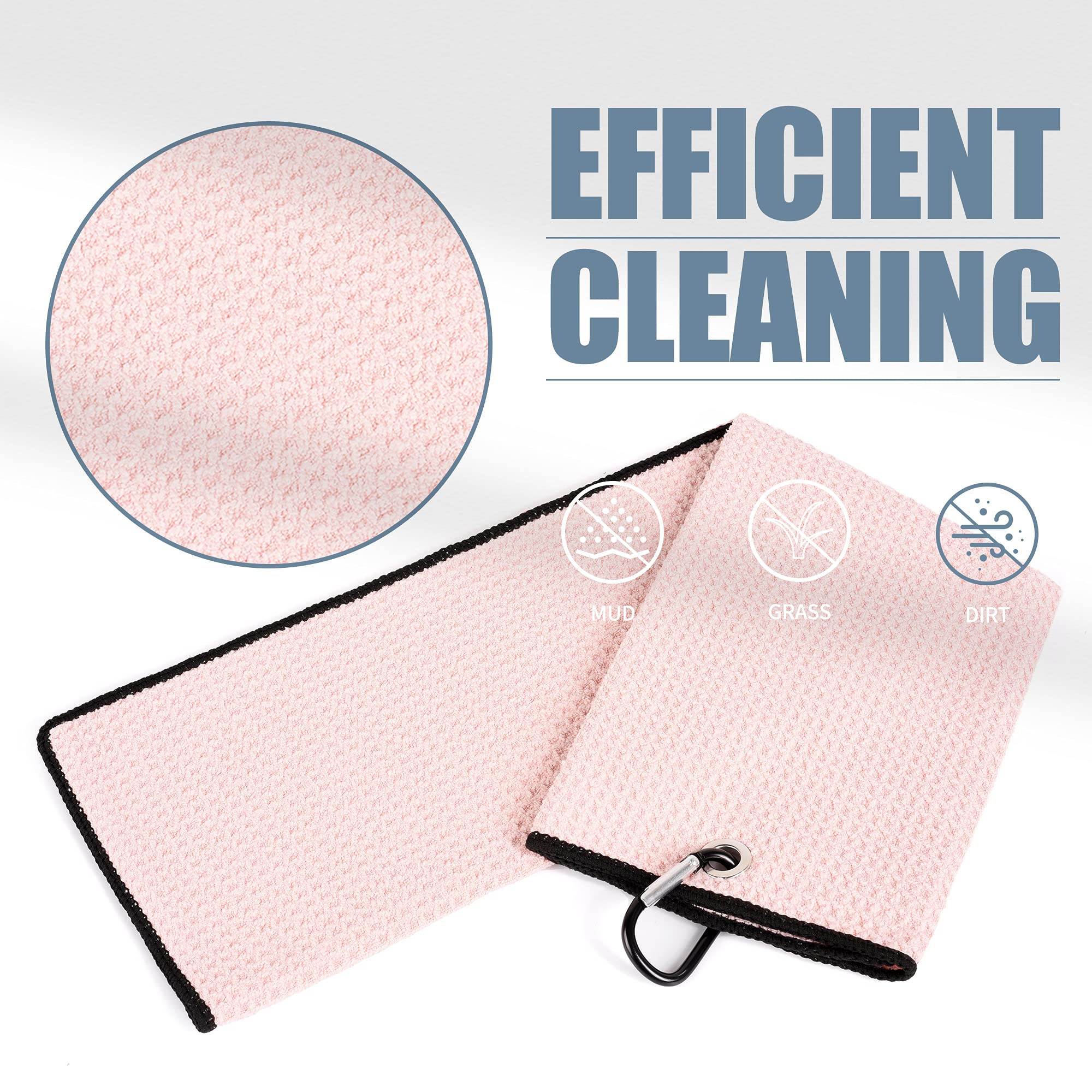 Mile High Life microfiber waffle pattern golf towel with carabiner clip — view 75