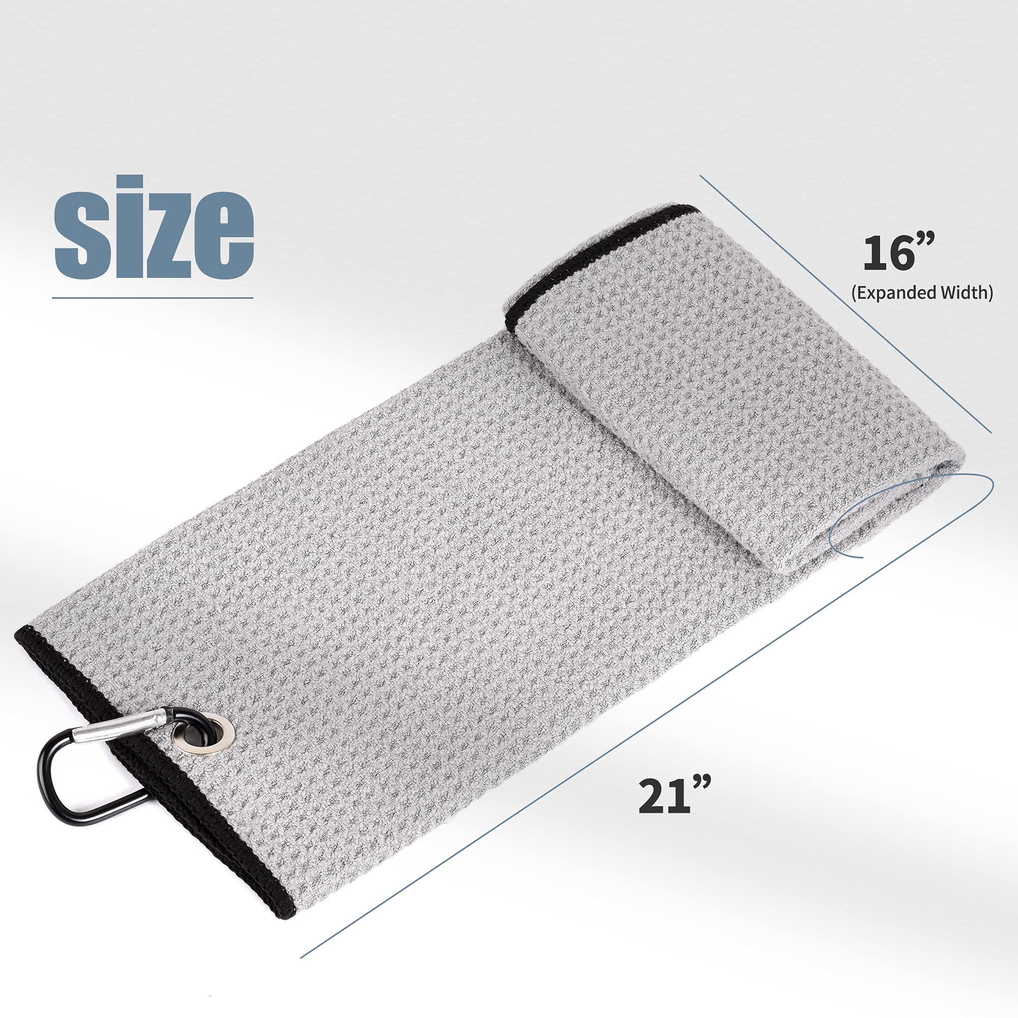 Mile High Life microfiber waffle pattern golf towel with carabiner clip — view 121