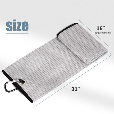 Mile High Life microfiber waffle pattern golf towel with carabiner clip — view 121