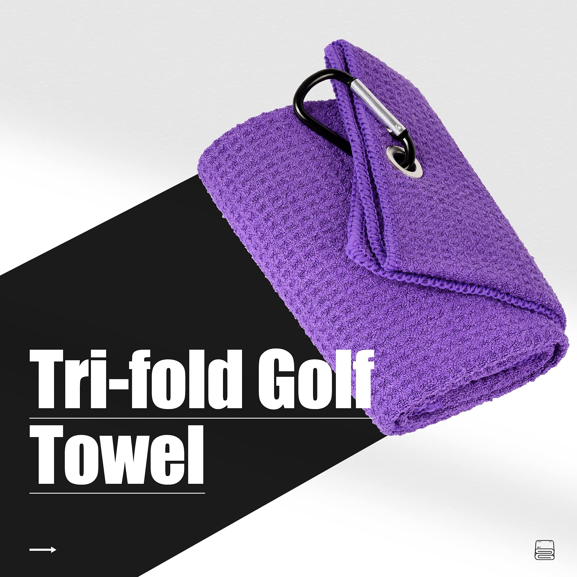 Mile High Life microfiber waffle pattern golf towel with carabiner clip — view 166