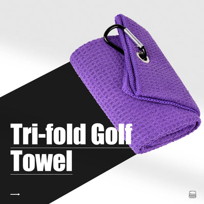Mile High Life microfiber waffle pattern golf towel with carabiner clip — view 166