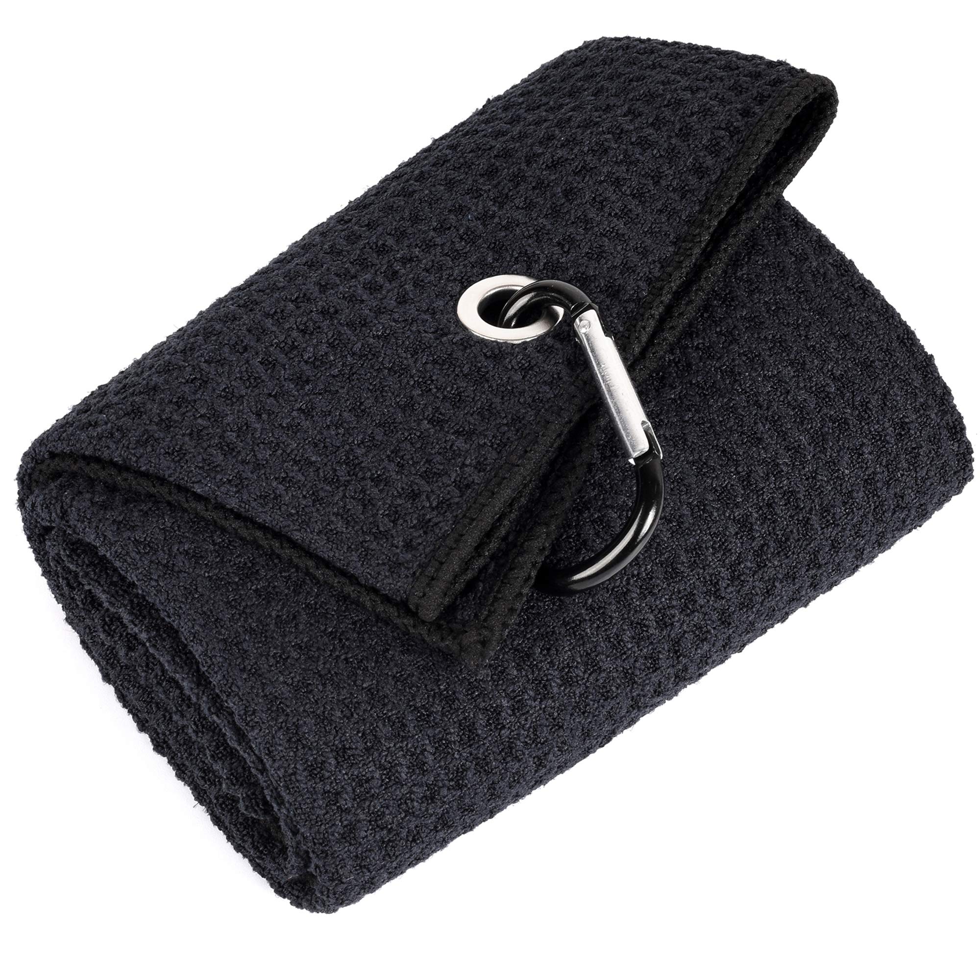 Mile High Life microfiber waffle pattern golf towel with carabiner clip — view 144