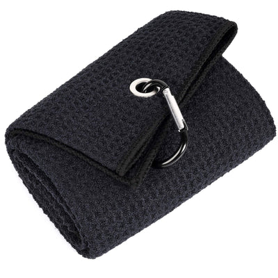 Mile High Life microfiber waffle pattern golf towel with carabiner clip — view 144