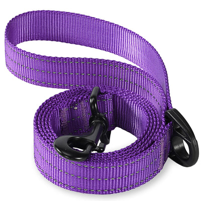 Mile High Life heavy-duty chevron weave dog leash with leather connection — view 187