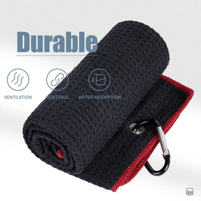 Mile High Life microfiber waffle pattern golf towel with carabiner clip — view 32