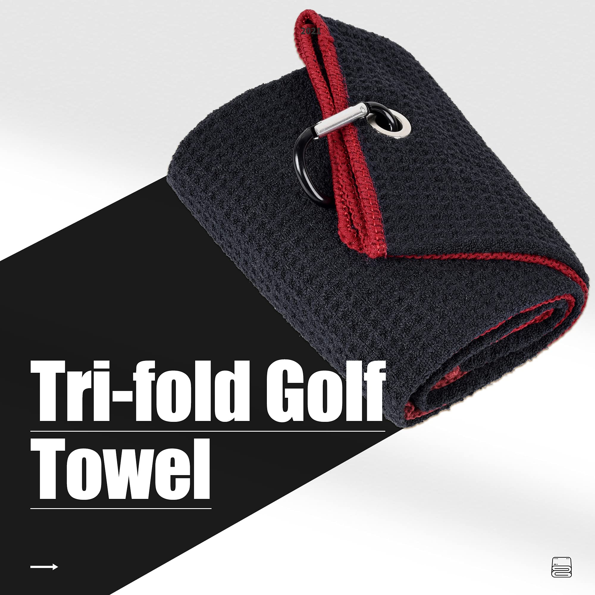 Mile High Life microfiber waffle pattern golf towel with carabiner clip — view 29