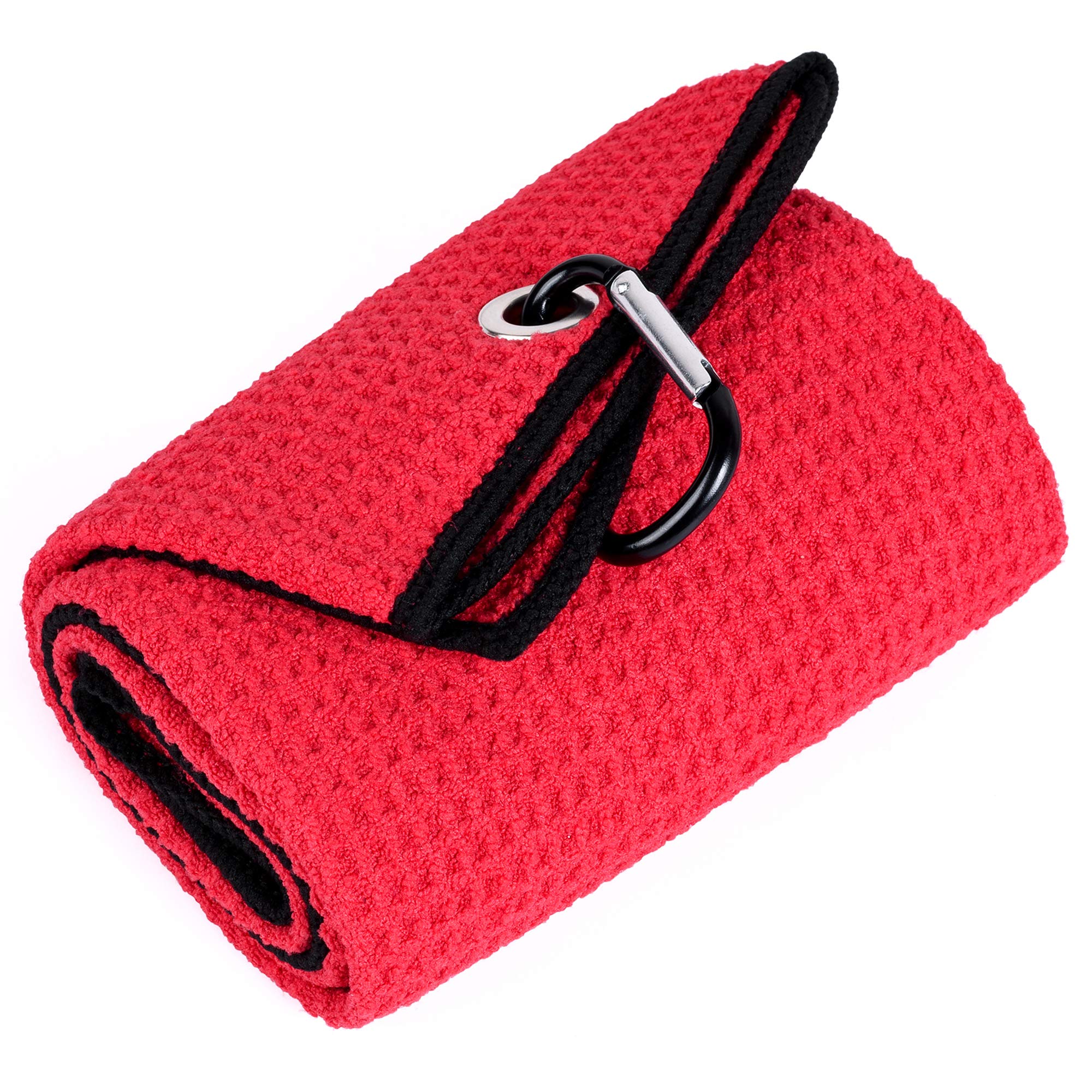 Mile High Life microfiber waffle pattern golf towel with carabiner clip — view 158