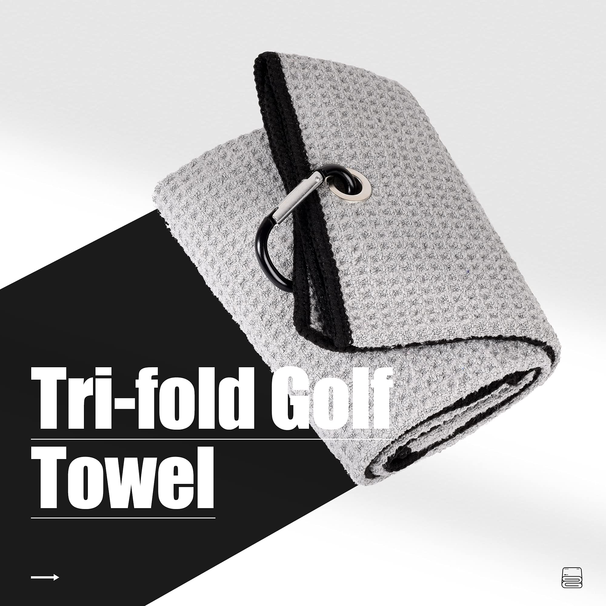 Mile High Life microfiber waffle pattern golf towel with carabiner clip — view 119