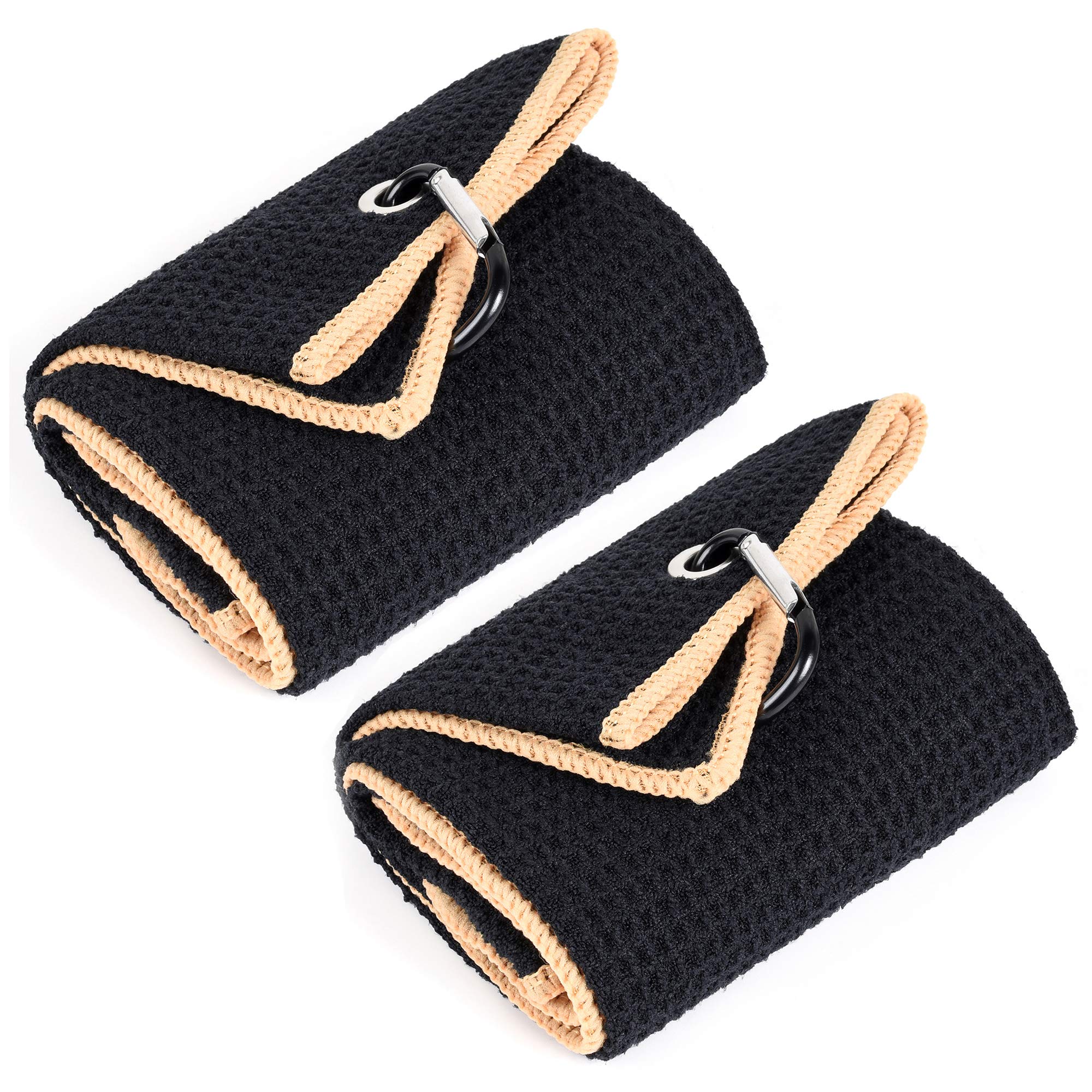 Mile High Life microfiber waffle pattern golf towel with carabiner clip — view 87