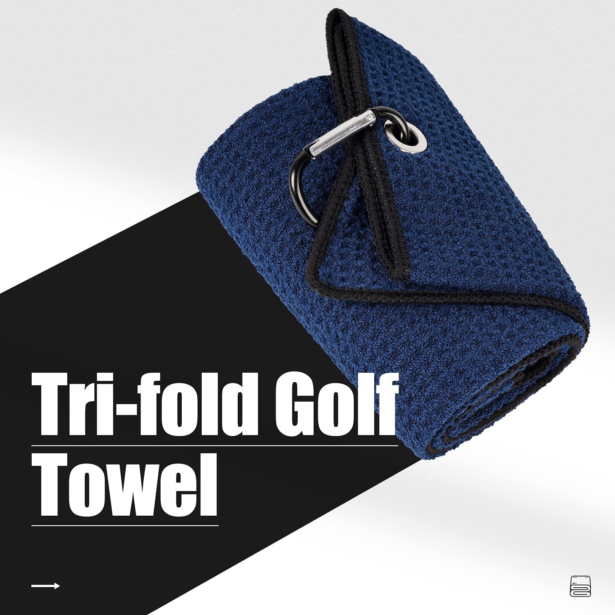 Mile High Life microfiber waffle pattern golf towel with carabiner clip — view 9