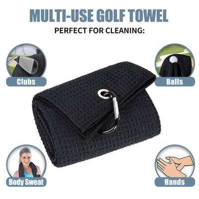 Mile High Life microfiber waffle pattern golf towel with carabiner clip — view 140