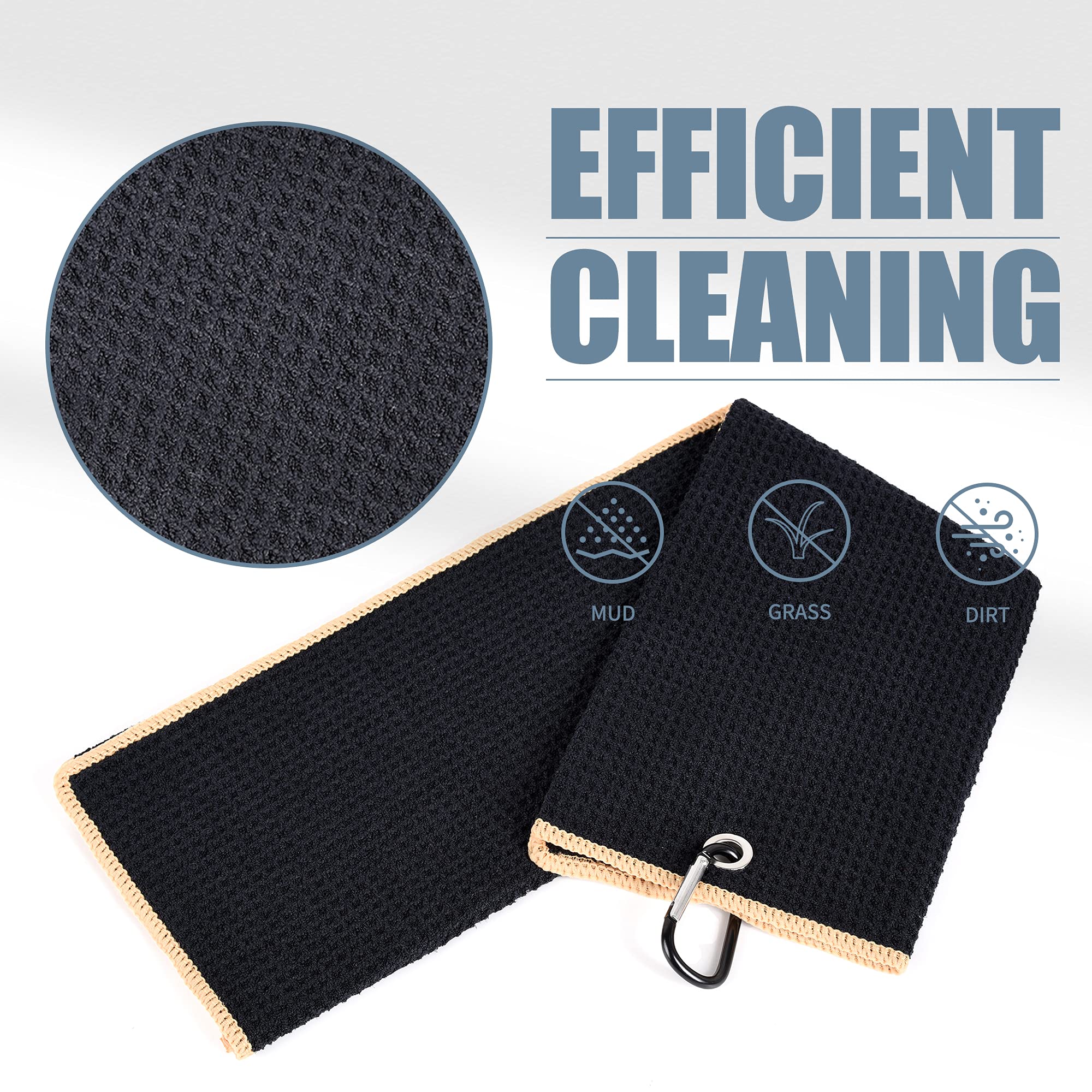 Mile High Life microfiber waffle pattern golf towel with carabiner clip — view 42