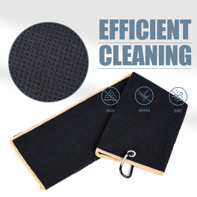 Mile High Life microfiber waffle pattern golf towel with carabiner clip — view 89