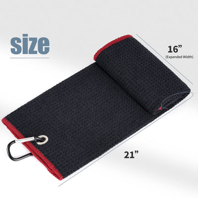 Mile High Life microfiber waffle pattern golf towel with carabiner clip — view 128