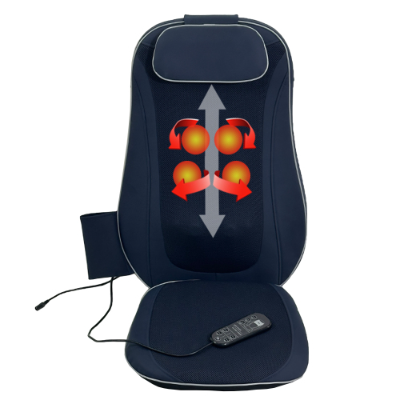 Shiatsu back massager with kneading nodes and heating function, dark blue — view 4