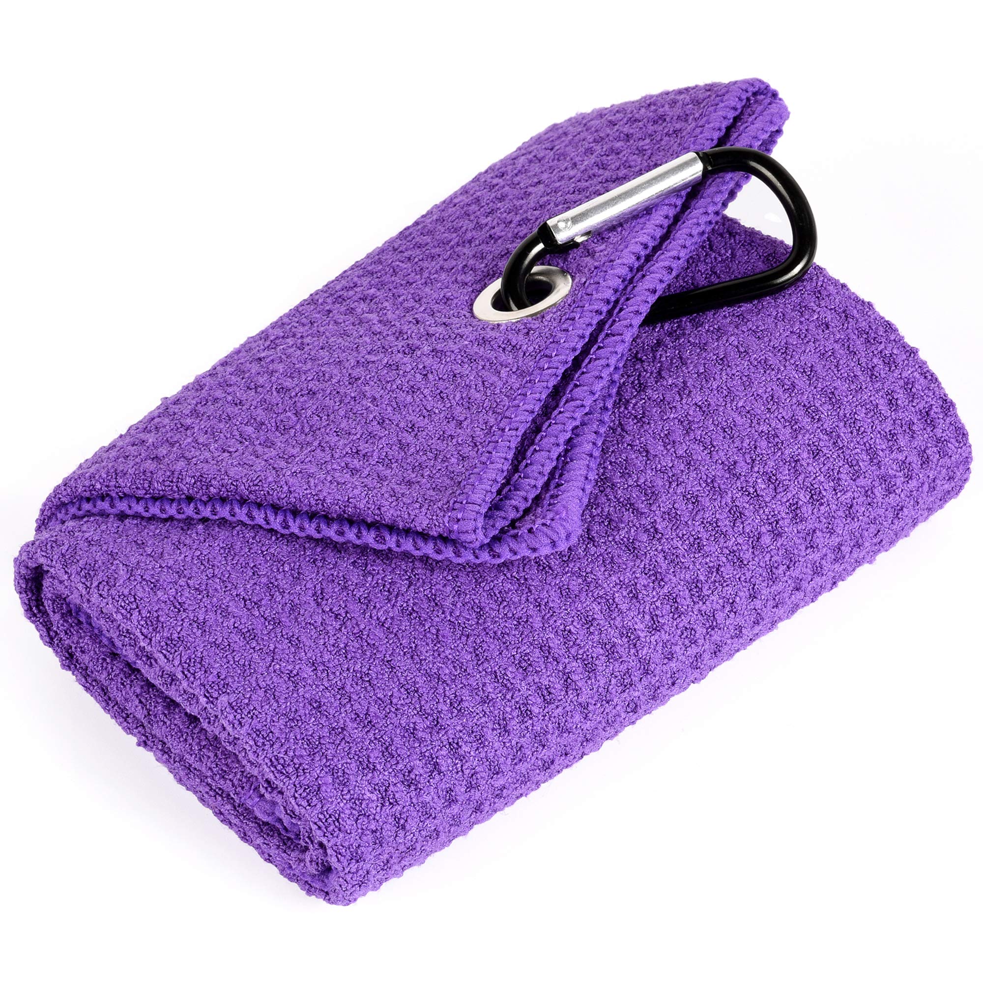 Mile High Life microfiber waffle pattern golf towel with carabiner clip — view 193