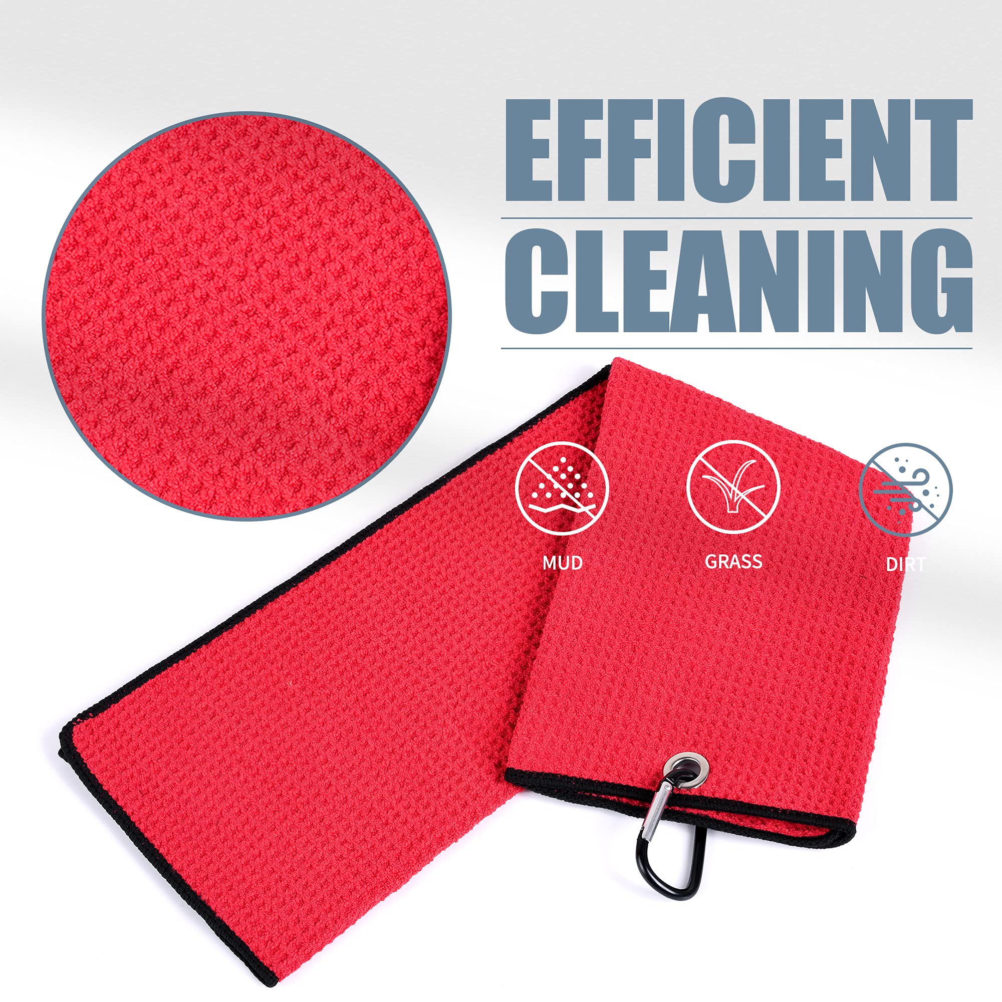 Mile High Life microfiber waffle pattern golf towel with carabiner clip — view 161