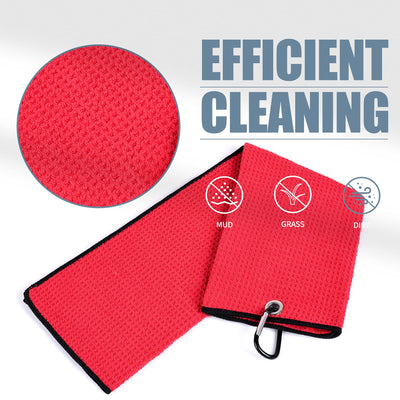 Mile High Life microfiber waffle pattern golf towel with carabiner clip — view 182
