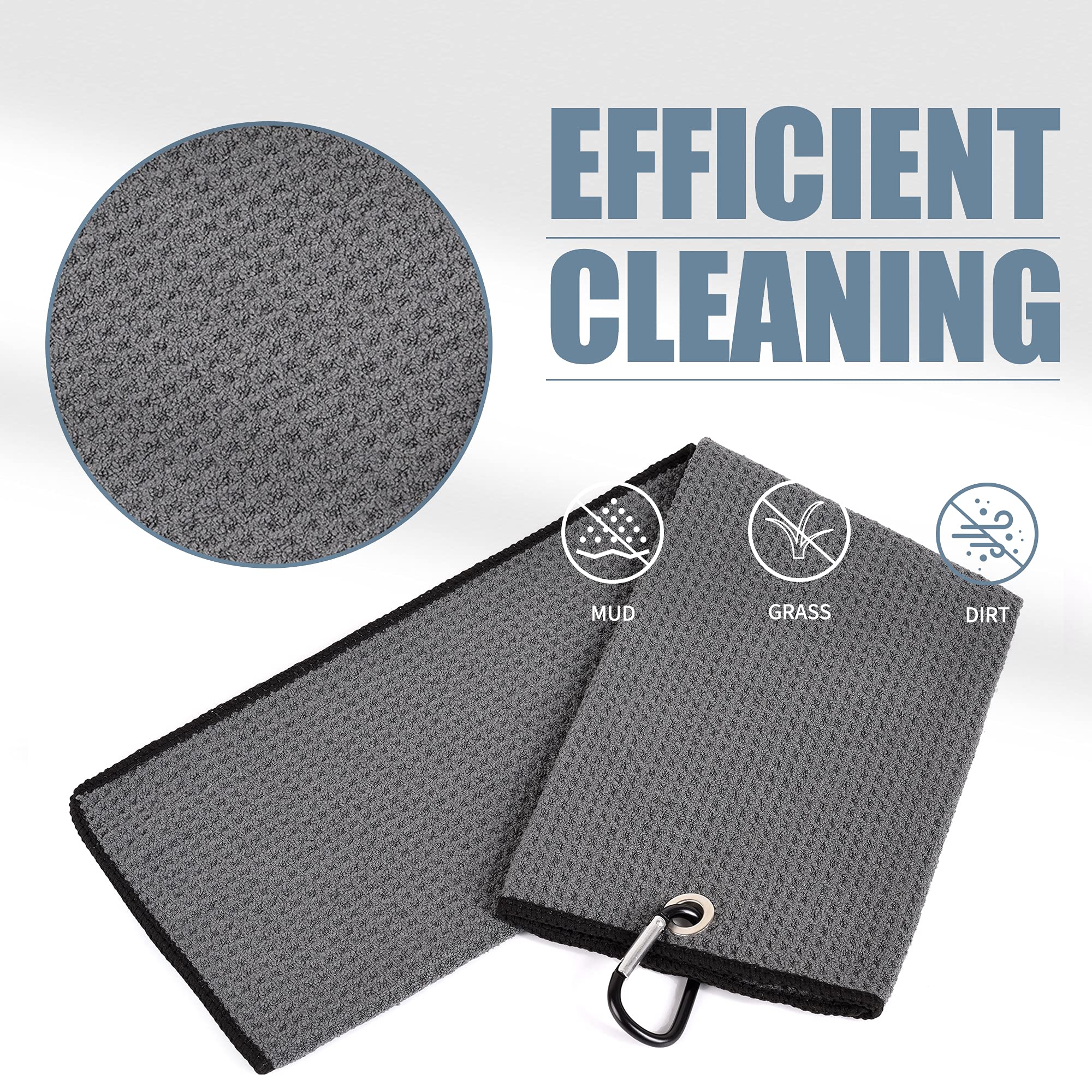 Mile High Life microfiber waffle pattern golf towel with carabiner clip — view 216