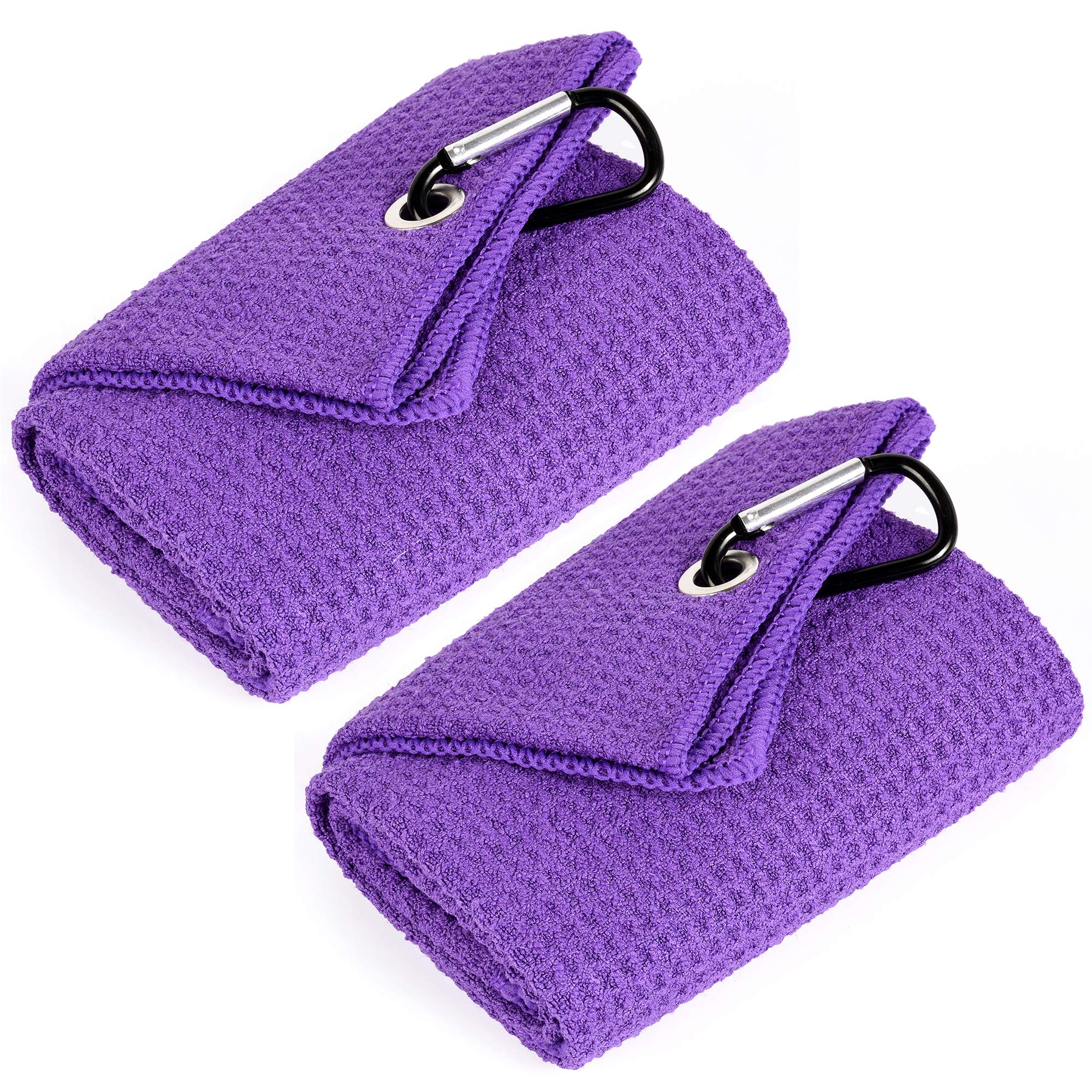 Mile High Life microfiber waffle pattern golf towel with carabiner clip — view 165