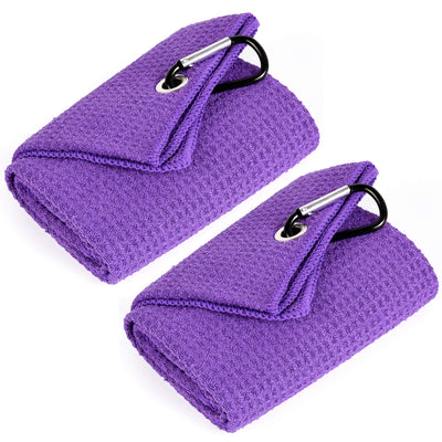 Mile High Life microfiber waffle pattern golf towel with carabiner clip — view 165