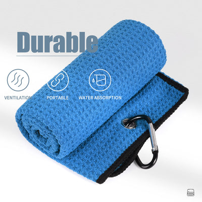 Mile High Life microfiber waffle pattern golf towel with carabiner clip — view 225
