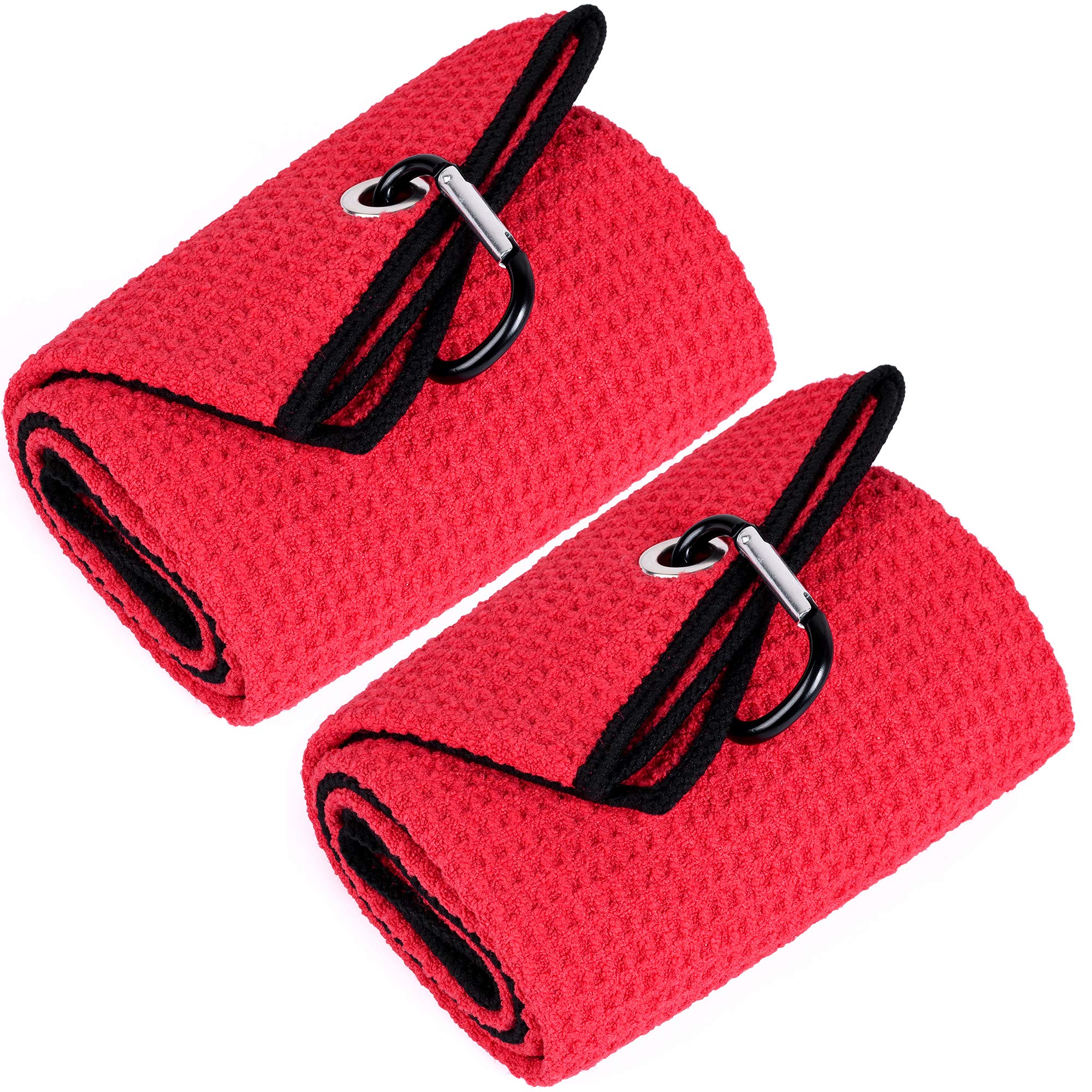 Mile High Life microfiber waffle pattern golf towel with carabiner clip — view 179