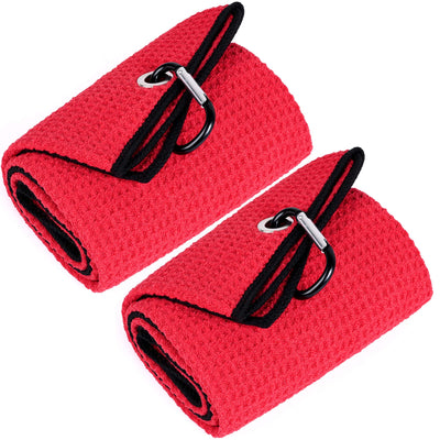 Mile High Life microfiber waffle pattern golf towel with carabiner clip — view 179