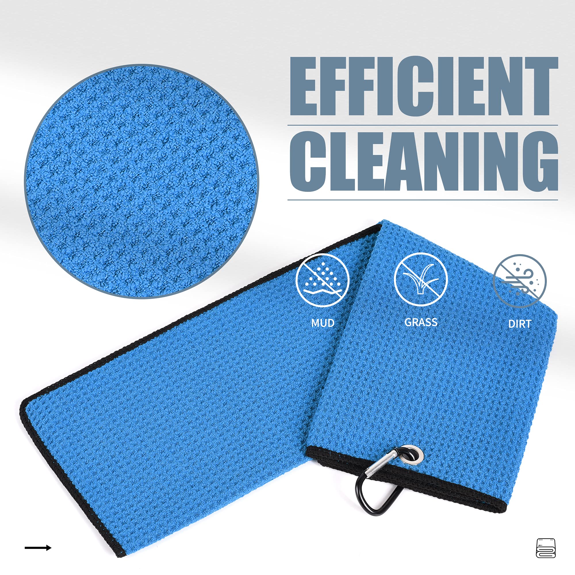Mile High Life microfiber waffle pattern golf towel with carabiner clip — view 224