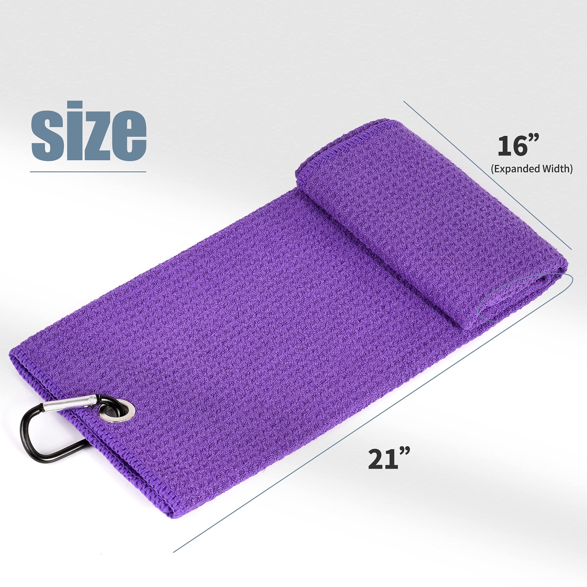 Mile High Life microfiber waffle pattern golf towel with carabiner clip — view 196