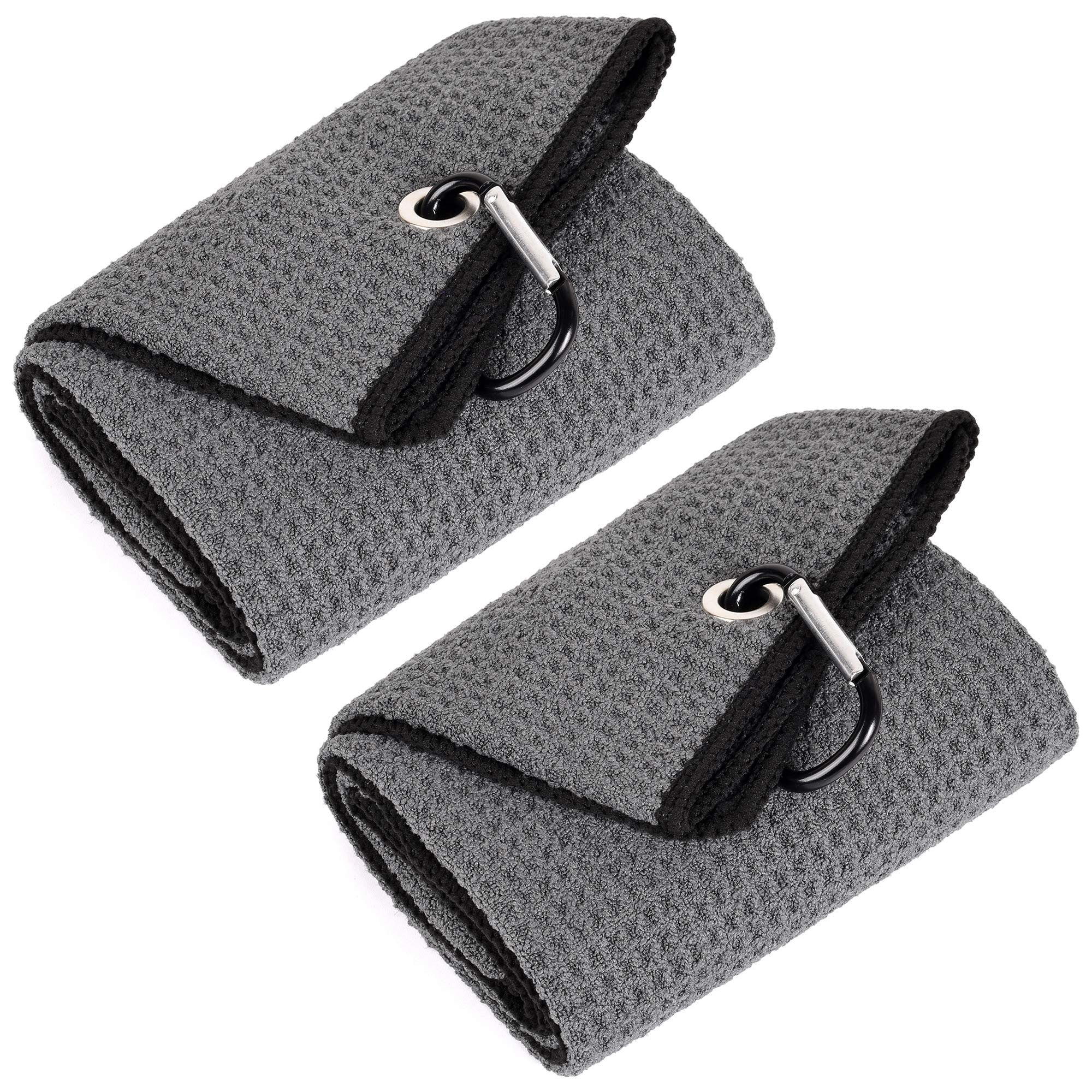 Mile High Life microfiber waffle pattern golf towel with carabiner clip — view 214