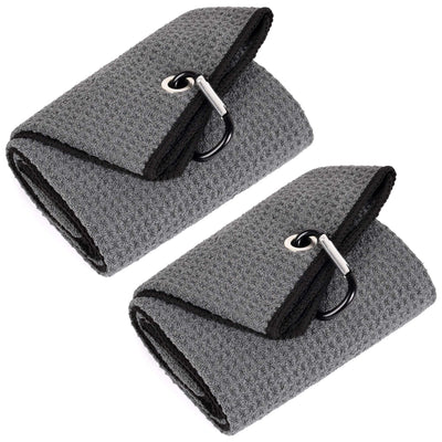 Mile High Life microfiber waffle pattern golf towel with carabiner clip — view 214