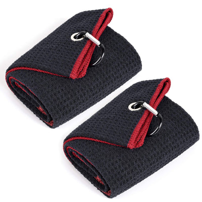 Mile High Life microfiber waffle pattern golf towel with carabiner clip — view 125