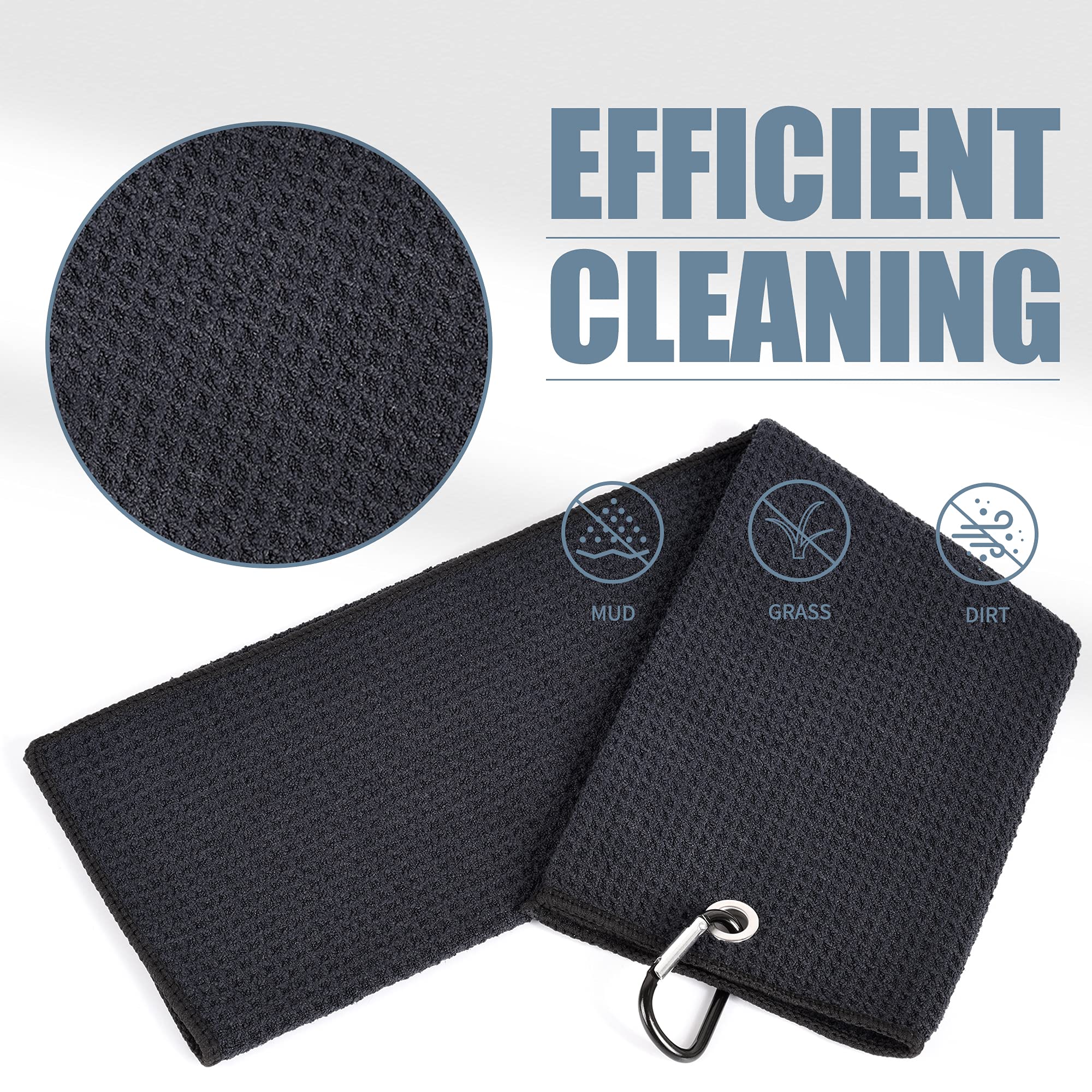 Mile High Life microfiber waffle pattern golf towel with carabiner clip — view 23