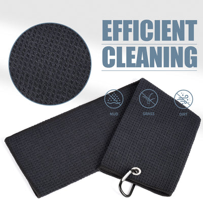 Mile High Life microfiber waffle pattern golf towel with carabiner clip — view 209