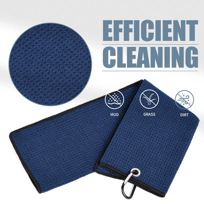 Mile High Life microfiber waffle pattern golf towel with carabiner clip — view 69