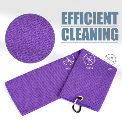 Mile High Life microfiber waffle pattern golf towel with carabiner clip — view 167