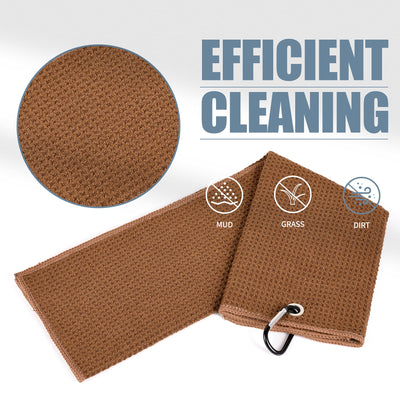 Mile High Life microfiber waffle pattern golf towel with carabiner clip — view 49