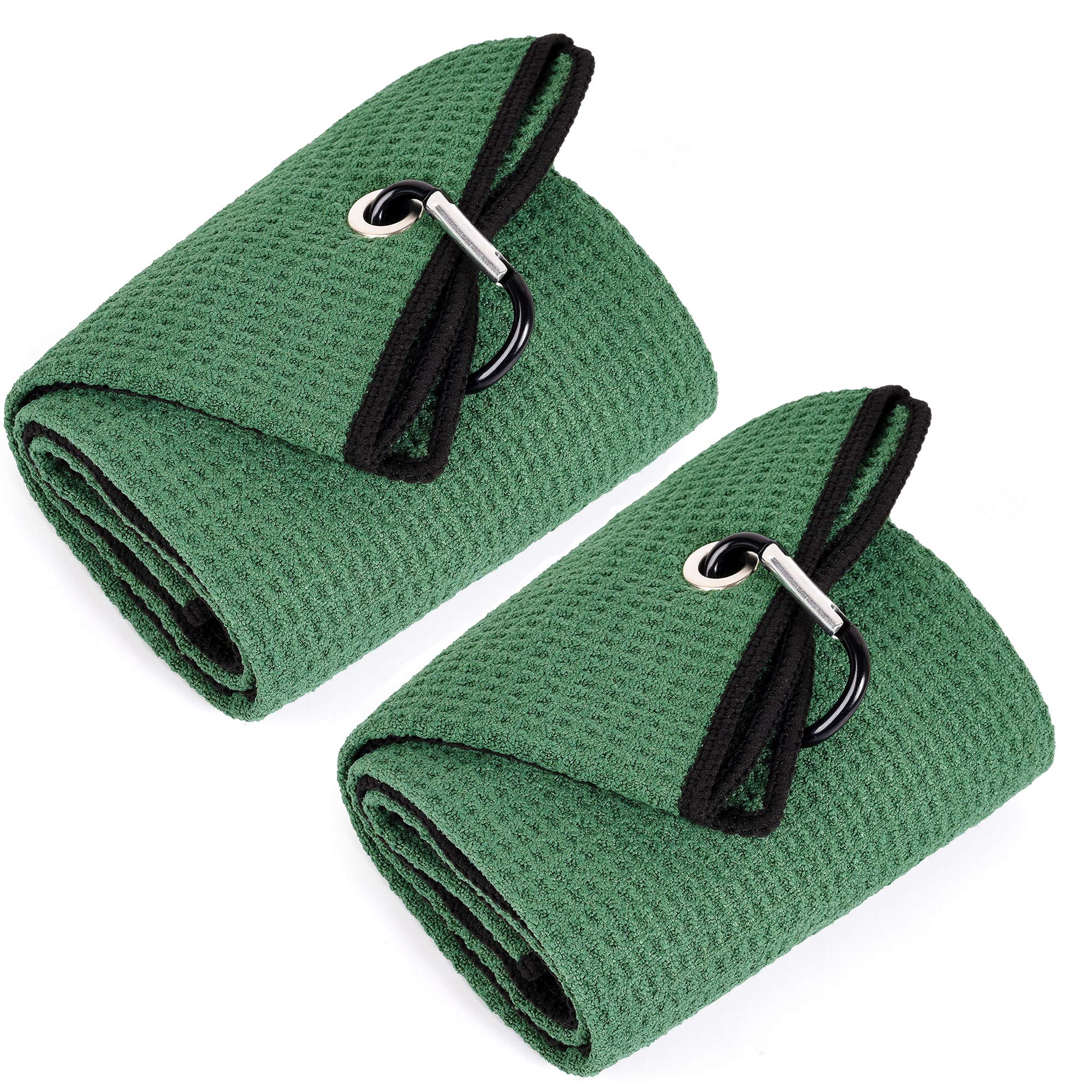Mile High Life microfiber waffle pattern golf towel with carabiner clip — view 132