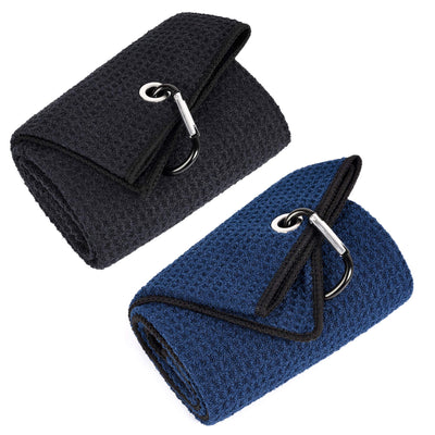 Mile High Life microfiber waffle pattern golf towel with carabiner clip — view 207