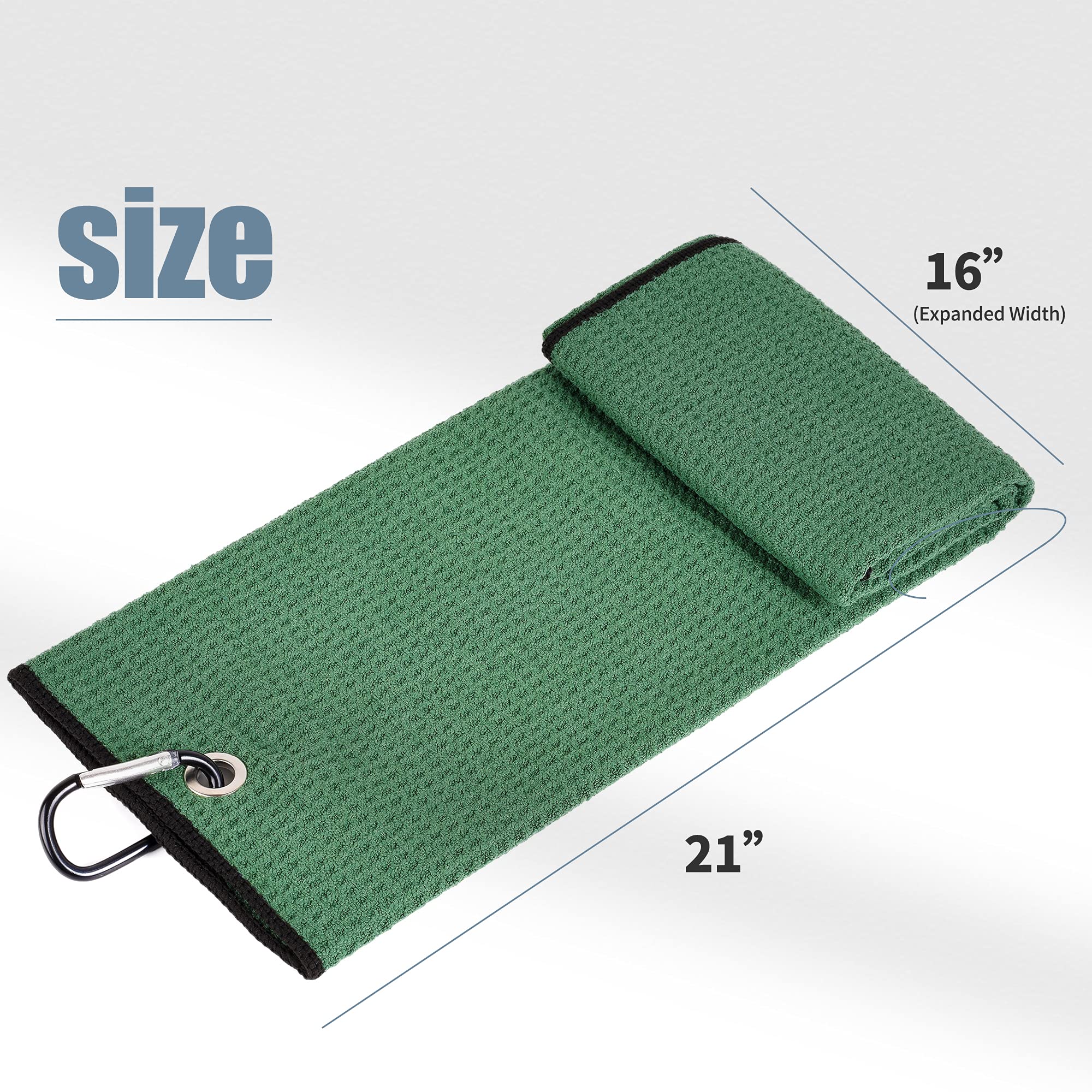 Mile High Life microfiber waffle pattern golf towel with carabiner clip — view 135