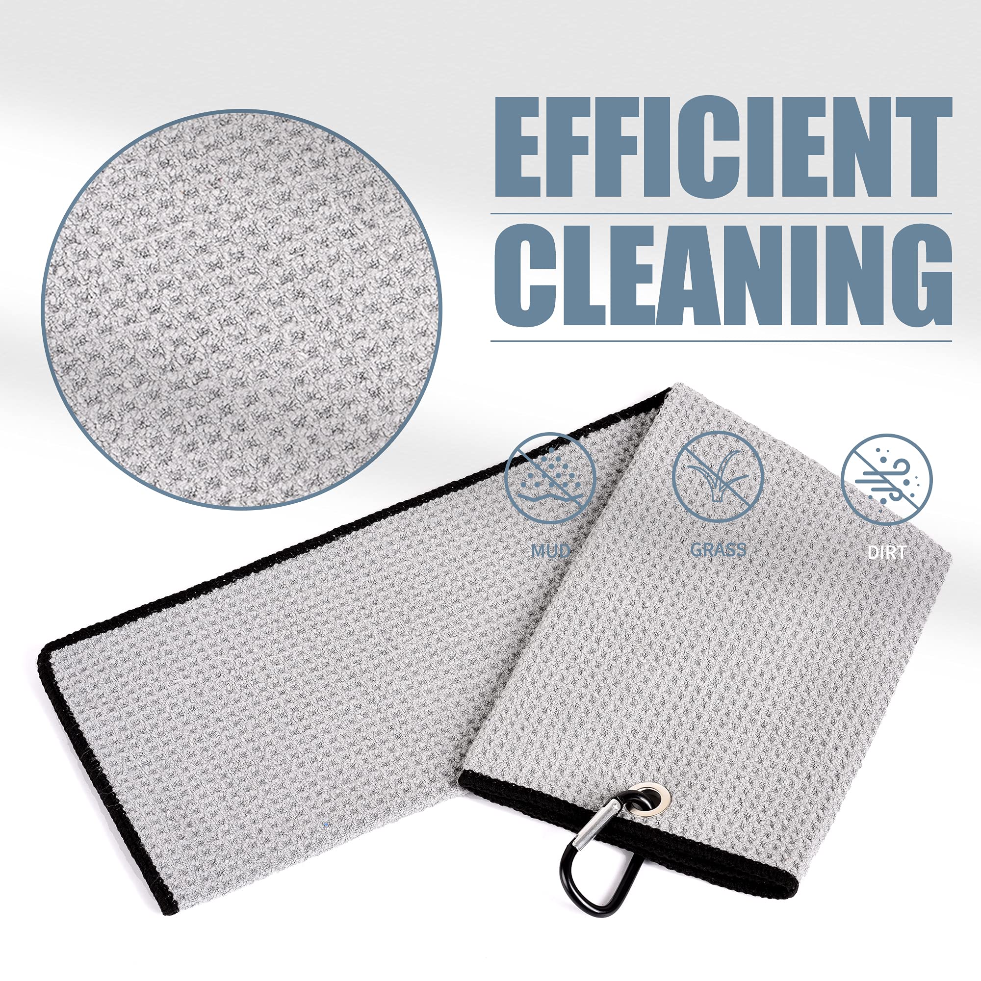 Mile High Life microfiber waffle pattern golf towel with carabiner clip — view 120