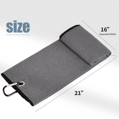 Mile High Life microfiber waffle pattern golf towel with carabiner clip — view 217