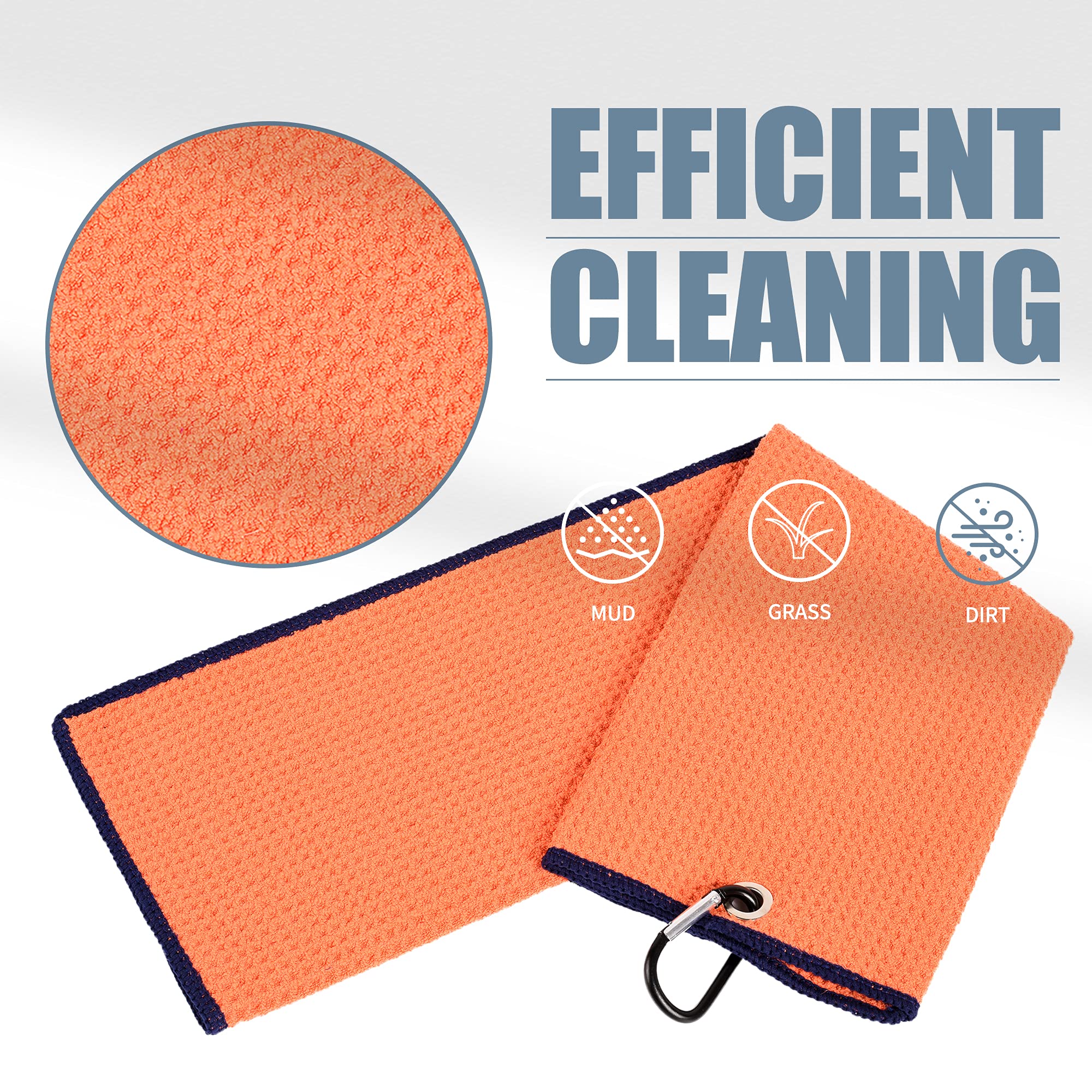 Mile High Life microfiber waffle pattern golf towel with carabiner clip — view 63