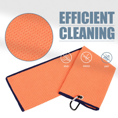 Mile High Life microfiber waffle pattern golf towel with carabiner clip — view 63