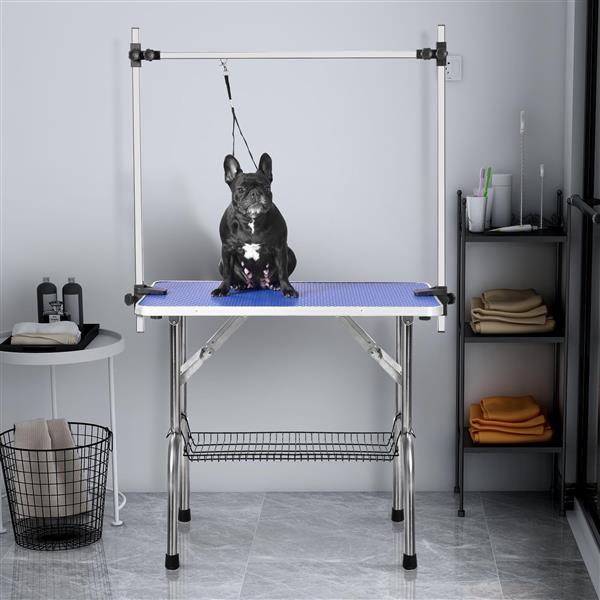 Mile High Life 46-inch folding pet grooming table with non-slip surface, main product photo