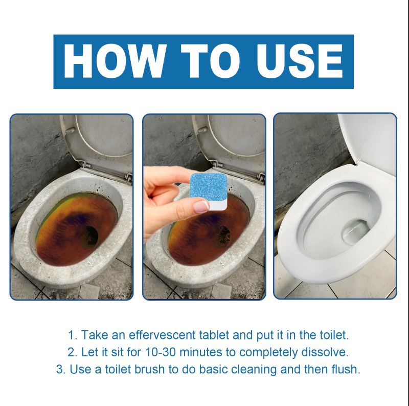 Jakehoe Toilet Bowl Cleaner Tablets — Multi-Effect Descaling & Deodorizing – 3pcs